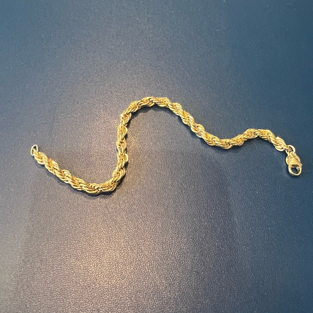 Tiffany & Co silver sterling and gold rope bracelet